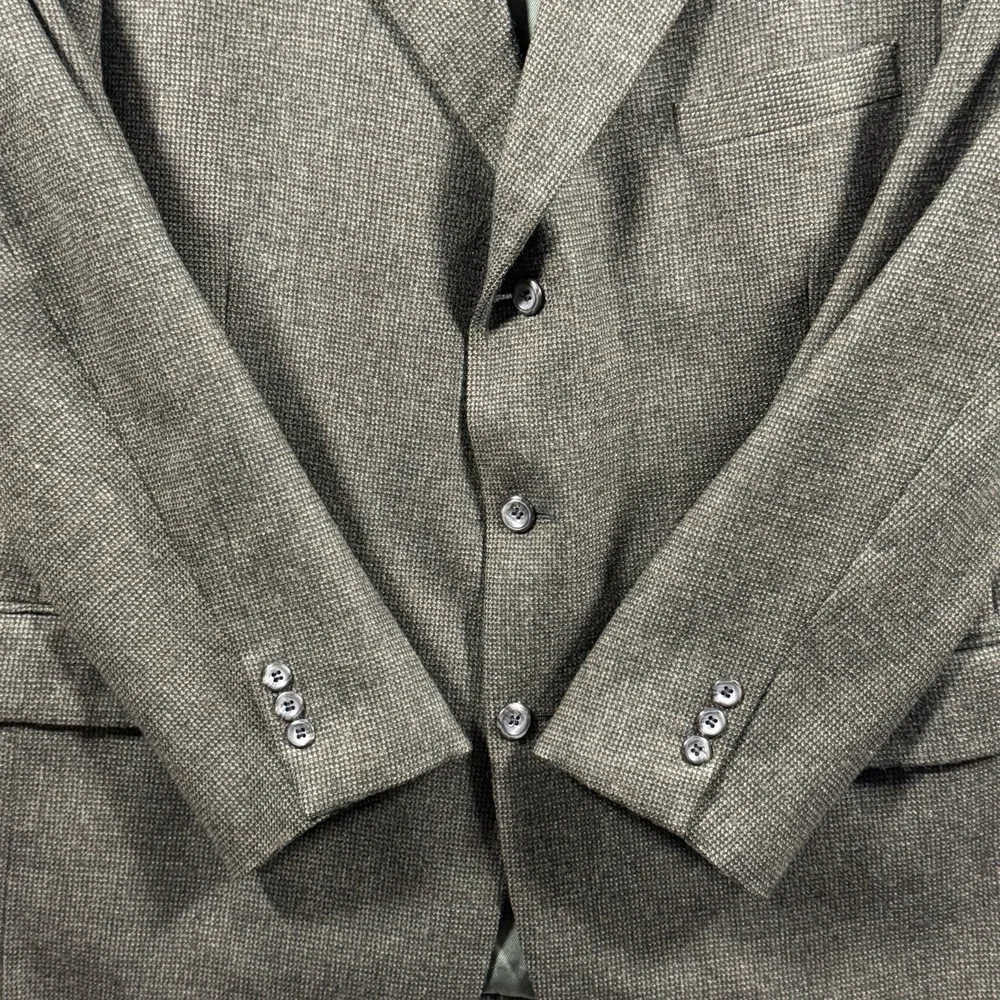 Jos A Bank 44R 100% Wool Sport‎ Coat Olive Brown Textured Blazer Men